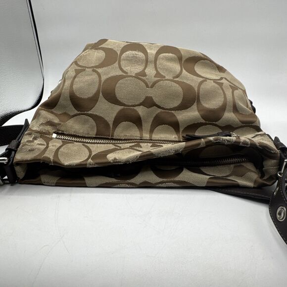 COACH Signature F15067 Shoulder Bag cross-body Brown canvas Y2K - Picture 10 of 14